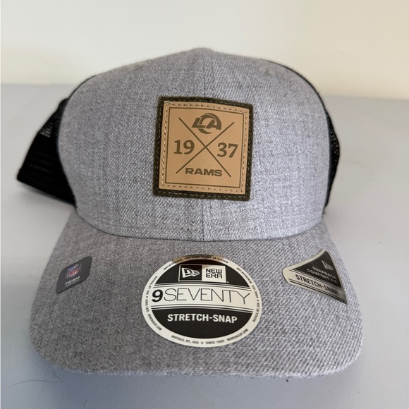 9seventy new era stretch snap Los Angeles Rams Trucker Hat Grey - Picture 1 of 7